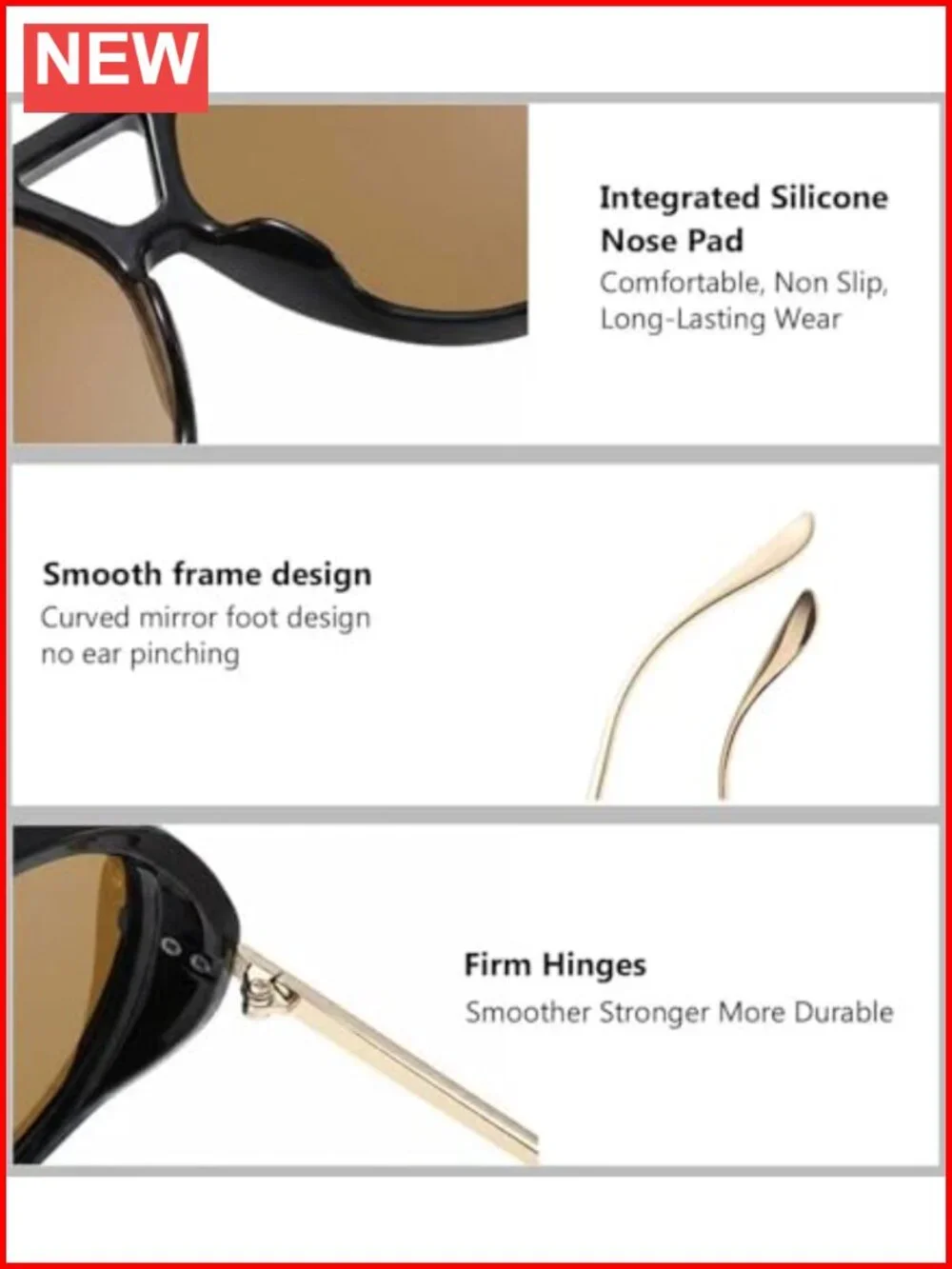 Retro Oversized Round Sunglasses UV400 Protection Vintage Pilot Frame Unisex